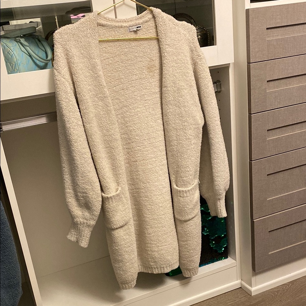Fashion Nova Cream Knit Cardigan Sweater